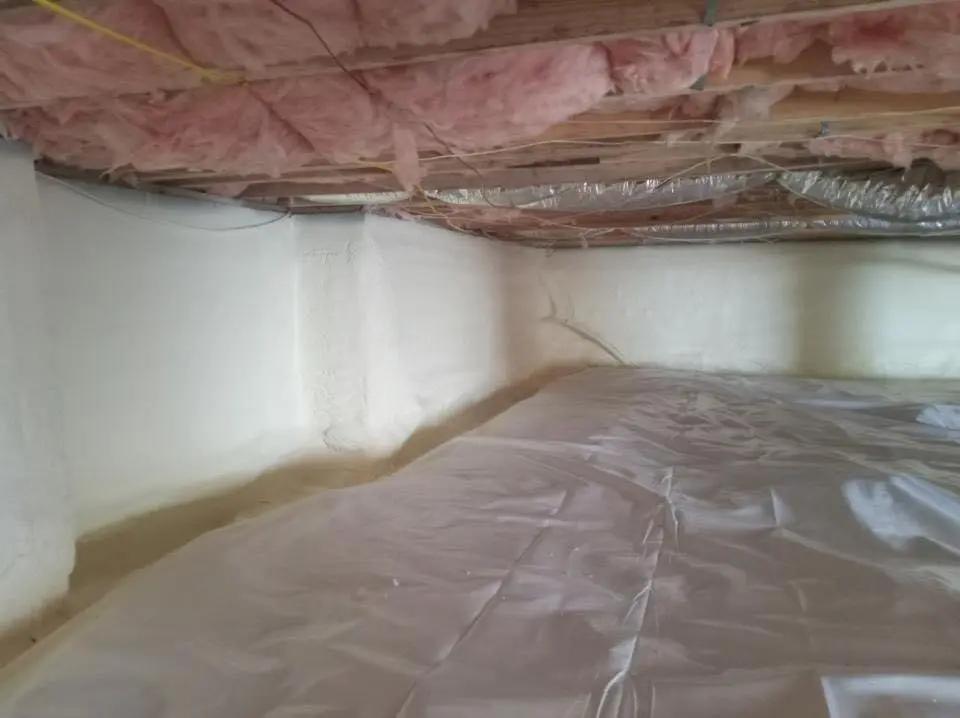Crawl space encapsulation with closed-cell spray foam for Attic Insulation in Manhattan